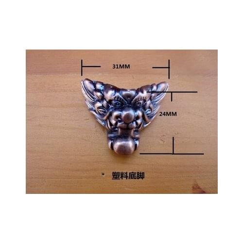 Corner Brackets Hardware accessories Antique wooden jewelry box plastic foot soles of the feet corner red bronze