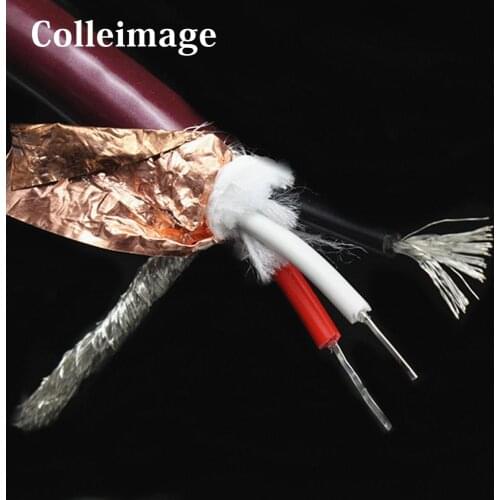 Colleimage Hifi Pure Silver OCS + Silver Plated 3 Cores Speaker Amplifier power Audio Lnterconnector bulk Cables