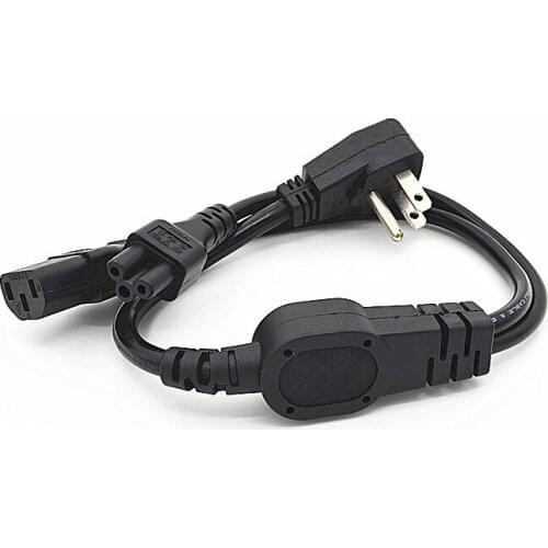 High quality 2 in 1 Multi function Power Cord USA US flat plug to IEC 320 C5 C13 Power cord 0.6m,1 pcs