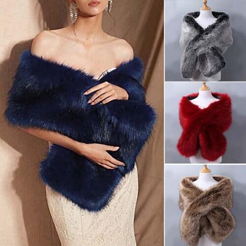 Fur Faux Winter Bolero Women Bridal Shawl Wedding Cape In Stock Cloaks Coat Jacket For Evening Party