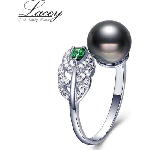 925 Streling Silver Real Freshwater Pearl Ring For Women,Natural White Pearl Ring Fashion Jewelry Girl Gift