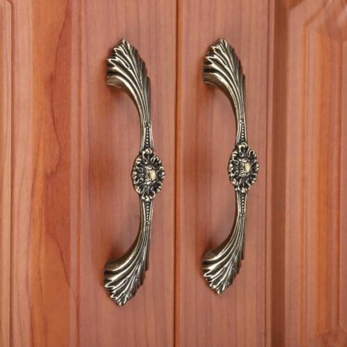 1 PC 96/128MM Dresser Wooden Door Pull Knobs Antique Bronze Furniture Handle Kitchen Cabinets Drawer Wardrobe Cupboard Handle