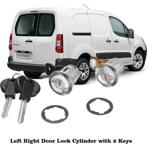 2 Pcs Right Left Door Lock with 2 Keys 252522 9170G3 9170CW for Citroen Berlingo VAN Xsara Xsara Picasso for Peugeot Partne