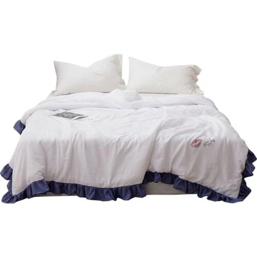 2021 Street Fashion Cartoon Mint Fragrance Summer Quilt Blanket White Pink Blue Green 150 180 200