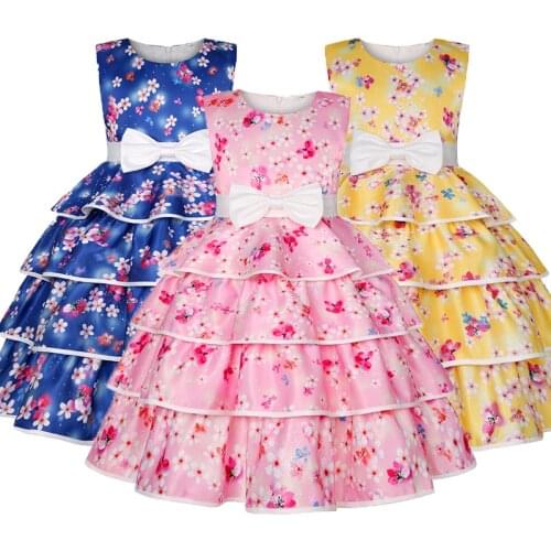 2021 Spring Fashion Christmas Evening Dress For Girls Wedding Dress Childrens Birthday Party Princess DressFor 3-10 Year Old