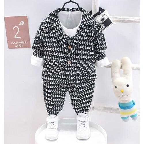 New Autumn Children Baby Clothes Kids Boys Full Printe Suit Vest+T-shirt Pants 3Pcs/Set Toddler Fashion Cotton Clothing Infant
