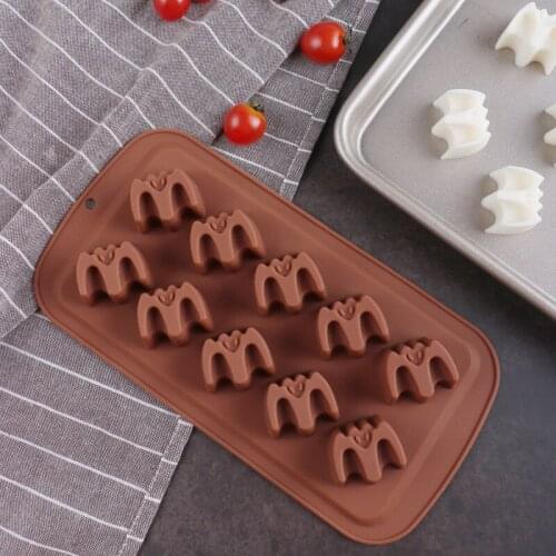 3D Halloween Skull Chocolate Mould Silicone Mould Fandont Cake Mold Candy Decor Skull Wizard Hats Bats DIY Cookie Baking Mould
