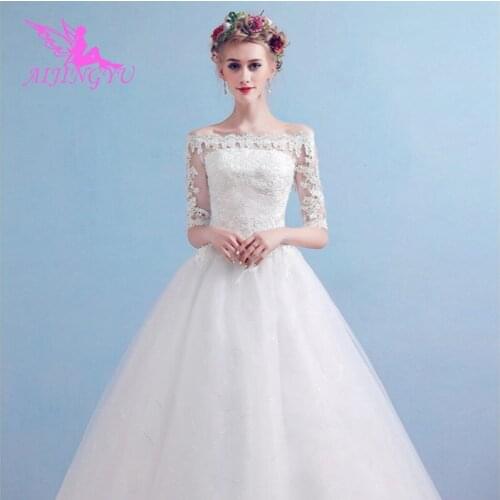 AIJINGYU 2021 luxury Customized new hot selling cheap ball gown lace up back formal bride dresses wedding dress FU163
