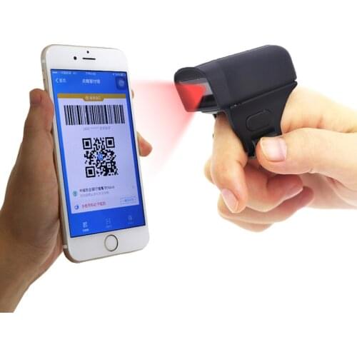 Wireless Bluetooth Finger Scanner Wearable Ring Portable Mini 2D Scanner Barcode Reader For IOS Android Windows Handheld Scanner