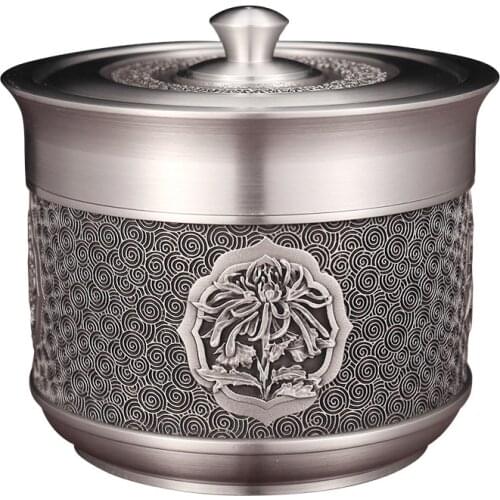 Large Chinese Tea Caddies Metal Gift Storage Box Handmade Seal Luxury Tin Tea Caddies Container Caja Para Te Home Garden DG50TC