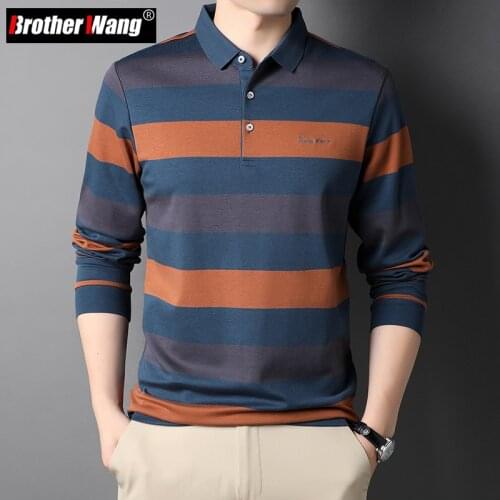 Brother Wang Long Sleeve Polos For Men