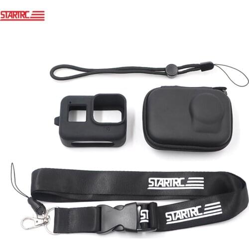 STARTRC Action Camera Accessory For GoPro Hero 8 Black Storage bag Silicone Body Case Protective lanyard For Gopro 8 Black