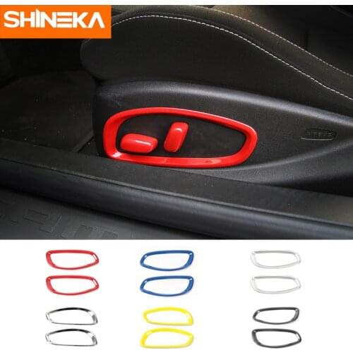 SHINEKA Car Seat Adjust Button Switch Decorative Handle Covers Trims interior Styling for Chevrolet Camaro 2017+ Free Shipping