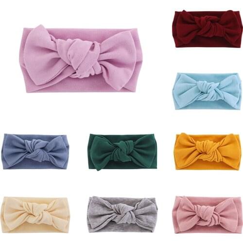 Knot Bow Baby Headbands Toddler Headwraps Baby Bow Turban Hats Babes Caps Elastic Hair Accessories 2021 New