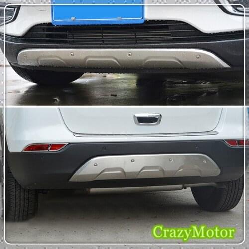 For Vauxhall Opel Mokka X 2016-2019 Stainless Steel Front Rear Bottom Skid Protector Guard Plate Cover Kit Car Accessories