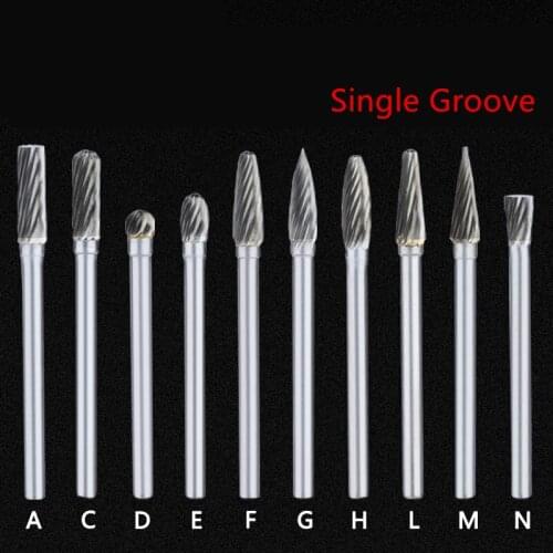 Jrealmer 5pcs 3x4mm Single Groove Tungsten Steel Carbide Burr Milling Cutter Rotary Tool Burr Double Diamond Cut Rotary