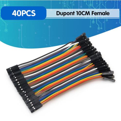 40PCS Dupont 10CM Female To Female (F-F) Jumper Wire Ribbon Cable for Arduino