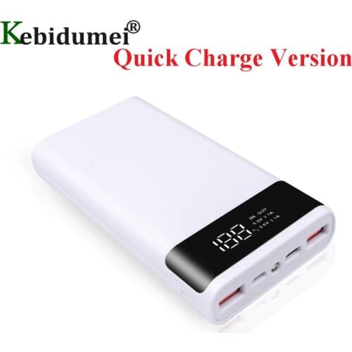 Kebidumei DIY 6*18650 Power Bank Case Fast Charge Battery Shell Quick Charge Storage Box Without Battery