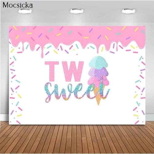 MOCSICKA Baby shower background ice cream background decoration style child portrait photo background photography studio
