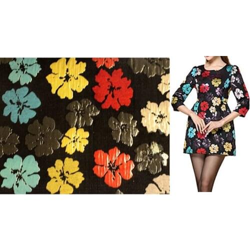 Fashion Spring and Autumn fabric,Colorful flowers Jacquard brocade cloth,Fabrics per meter,145cm*100cm/pcs