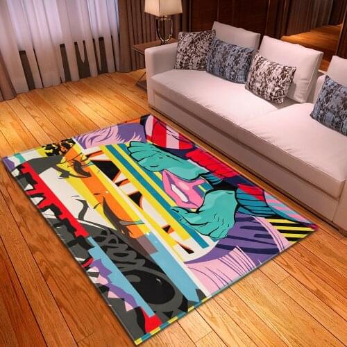 Fashion abstract carpet restaurant non-slip mat modern living room thick rug home bedroom 3D printing rectangular childrens rug