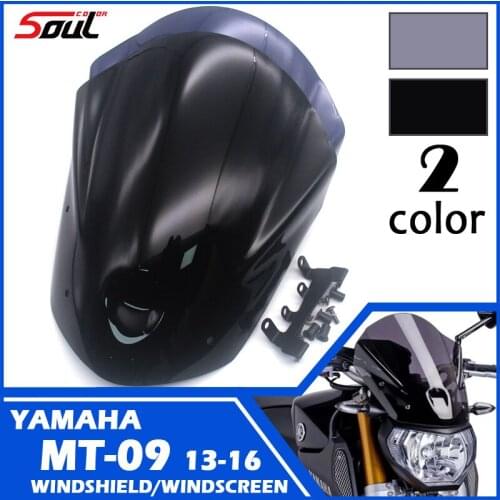 Motorcycle Windshield WindScreen Visor Viser Fits For Yamaha MT09 MT-09 FZ-09 FZ09 MT 09 13-16 2013 2014 2015 2016 Double Bubb