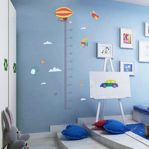 1 Pc Balloon Plane Height Sticker Child Growth Measurement Ruler for Living Room Bedroom Kindergarten Decoration Wall Stickers