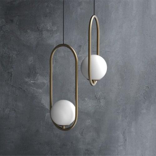 Modern Restaurant Dining Room Pendant Lights Bar Cafe Front Desk Glass Ball Hanging Lamps Brief Bedroom Bedside Light Fixture