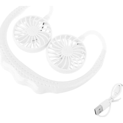 2019 Summer Hands-free Lazy Neck Band Hanging USB Rechargeable Sports Dual Fan Mini Air Cooler Portable 3 Speeds Large battery