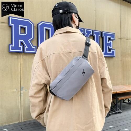 Simple Mens Chest Bags Waterproof Nylon Shoulder Bag Lightweight Man Belt Pouch Phone Pack Cross Body Bags for Men Waist Bag