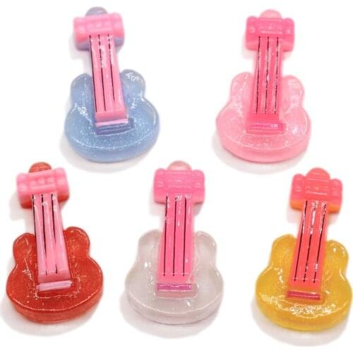 Transparent Guitar Flatback Resin Cabochon Decoration Craft DIY Hair Bows Center Accessories Scrapbooking Decor
