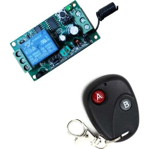 DC 12v 10A Relay 1CH 1 CH 100M wireless remote control switch Transceiver Receiver Fixed code 315/433 MHz
