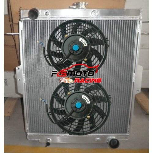 Aluminum Radiator & 2*Fan For Toyota Land Cruiser HDJ81 LandCruiser HDJ 81 MT Manual
