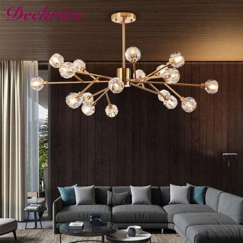Modern Chandelier Crystal Lamp Indoor Wall Decor Bedroom Lighting Living Room Kitchen Study Nordic Led Ceiling Hanging Light