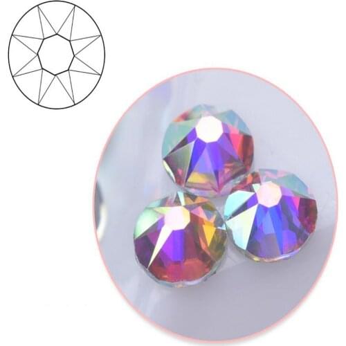 Nail Crystal 3D White Clear AB Flatback HotFix Nail Art Rhinestones DMC SS10-SS20 DIY Glitters Manicure Decoration