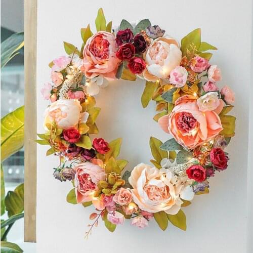 Led String Lights Fairy Light Battery-operated Garland Bedroom Wedding Decoration Sunflower Festoon Hanging Circle String Home