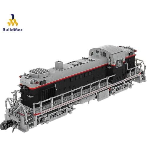 Buildmoc technical Train Union Pacific Alco Rs-2 (1:38) City Steam Locomotive Street View Building Block Model Kid Toy Gift