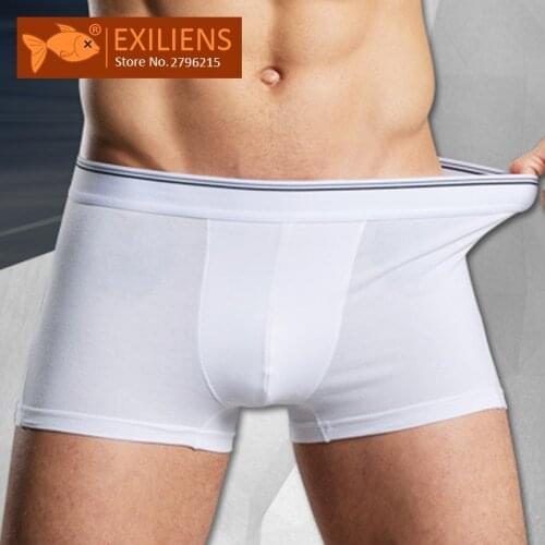 EXILIENS Brand Men Boxer Mens Underwear Soid Pure Cotton Cueca Masculina Boxershorts Boxers Hombre Underpants Size S-3XL 110301