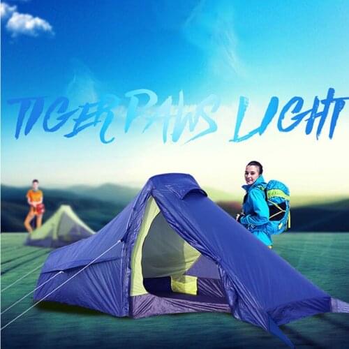 Ultra-Light 300*120*105CM Single Person Riding Tent Double Layer Aluminum Alloy Pole Rainstorm-Proof Tent Anti-Tear Camping