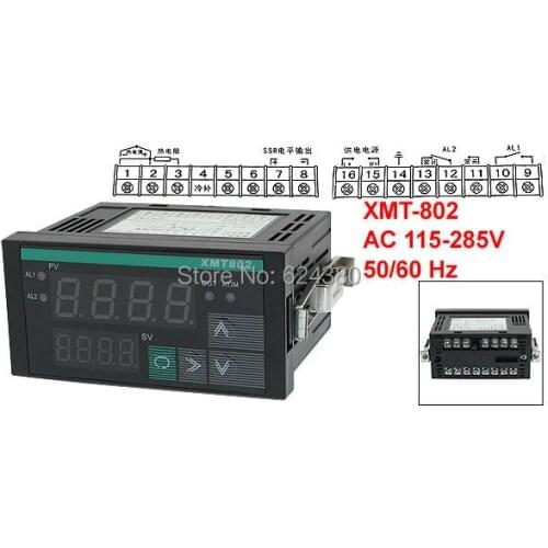 PV SV PID Intellective Digital Temperature Controller Control Meter Thermocouple Input SSR Relay Output 115-285V AC XMT-802