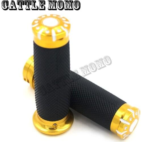 Universal Handlebar Grips Black CNC 1" 25mm Hand Grip For Harley Touring Sportster Iron 883 1200 Dyna Softail VRSC