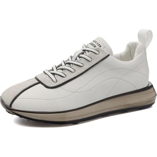 High Quality Men Genuine Leather Casual Shoes Platform Air Cushion Cushioning Fashion Streetwear Men Original 2021 New Sneakers