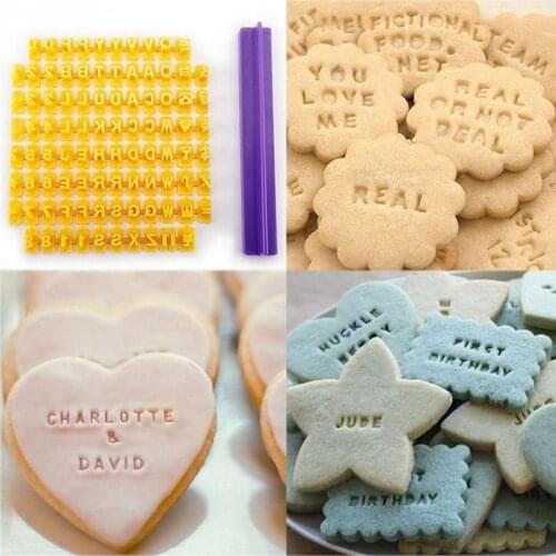1 Set Alphabet Letter Number Cookie Press Stamp Moulds Embosser Cutter Fondant Cake Baking Molds Biscuit Cutter Stencil Tools