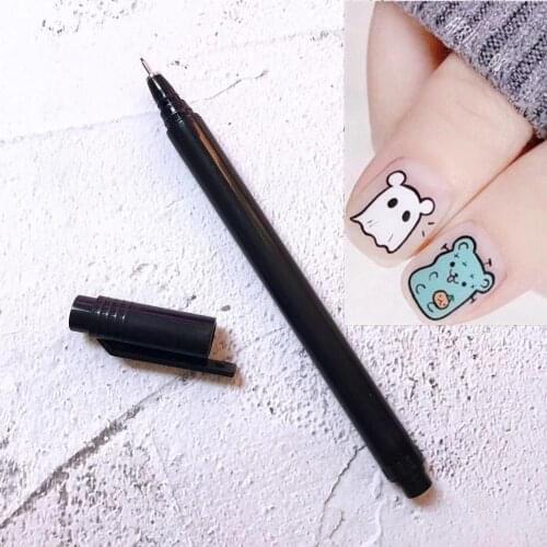 1PC Black Nail Art Graffiti Pen Waterproof Painting Drawing Liner Brush DIY Flower Pattern Fine Details Manicure Brush DQC-25345
