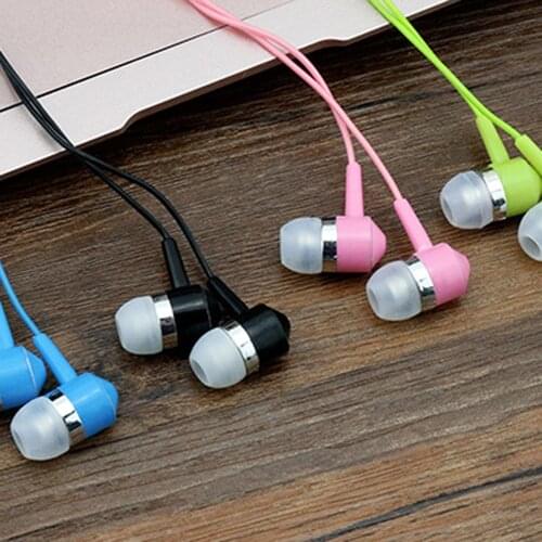 100pcs In-Ear 3.5mm Subwoofer Crystal Wired Earphone Headset In-line Control computer Smartphone With Mic for Android Universal