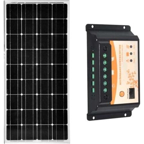 100w 12v Panel Solar Kit Solar Charge Controller 12v/24v 20A Caravan Camp Car Rv Motorhome Portable Power System