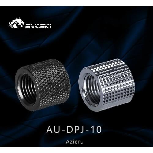 Azieru iAU-DPJ-10 Diamond Pattern Double G1/4 Thread Female Butt Joint Connector Extender,Tube Fittings Black/Silver