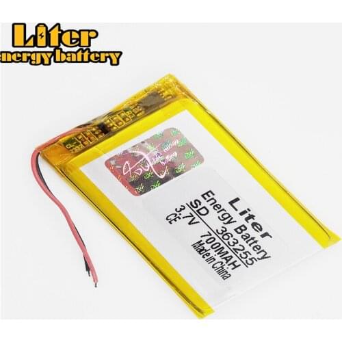 3.7V 700mAh 363255 Lithium Polymer Li-Po li ion Rechargeable Battery cells For Mp3 MP4 MP5 GPS mobile bluetooth