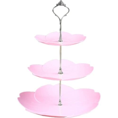 W3JA 3 Tiers Cupcake Stands Plastic Material Tiered Serving Stands Desserts Tower Trays for Tea Party Baby Shower and Wedding