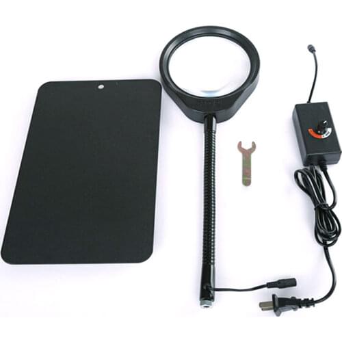 36 LED Illuminated 8X Desktop Magnifying Glass with Base Free Angle Adjustment Magnifier PCB SMD Inspection Repair Tools
